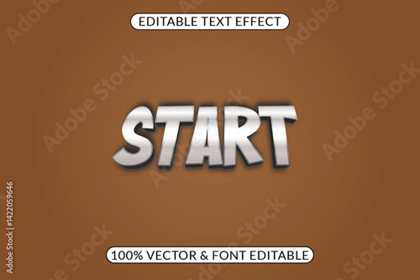 Fototapeta Modern Game Start Button Text Effect Editable