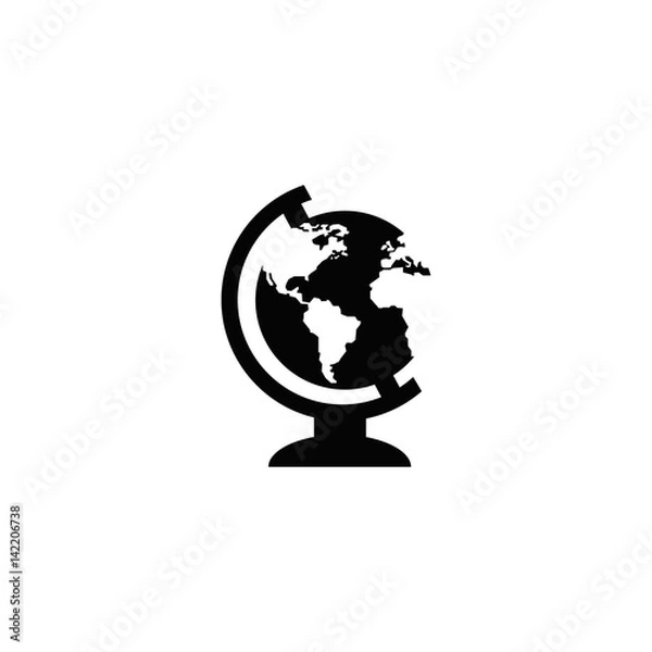 Fototapeta globe erth icon flat design