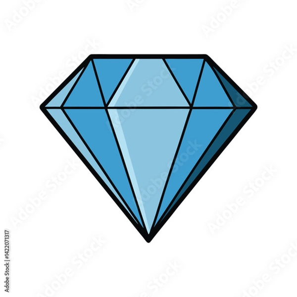 Obraz Diamond Vector Illustration. Elegant gemstone design, sparkling jewel artwork, and luxurious diamond-themed vector art.