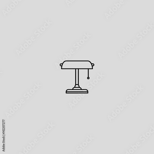 Fototapeta banker desk lamp icon flat design