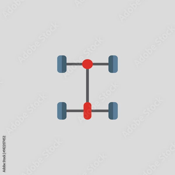 Fototapeta chassis icon flat design