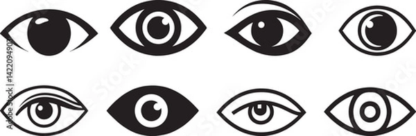 Fototapeta Eye icon bundle vector illustration