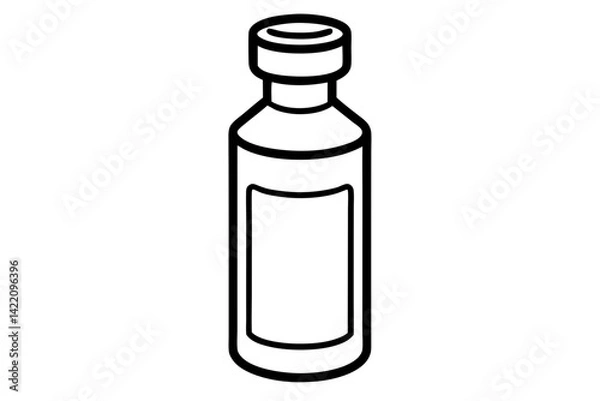 Fototapeta Vaccine Vial Line Art Vector Illustration