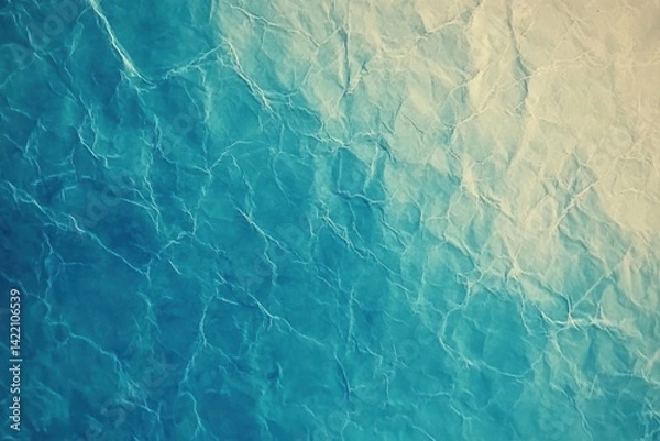 Fototapeta Textured water surface, transitioning to a light beige tone.  Crinkled paper effect