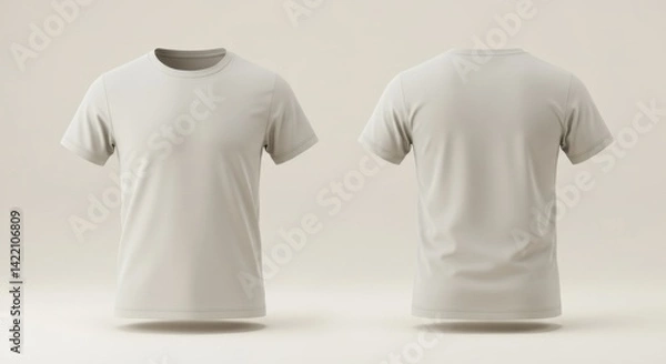 Fototapeta Plain T-shirt Mockup Front and Back