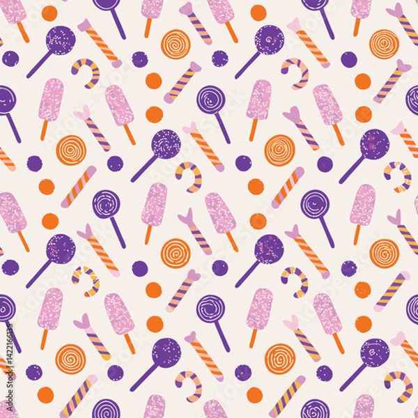 Obraz Dessert Branding Pastel Lollipops Pattern