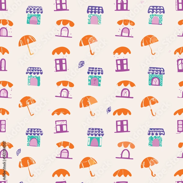 Obraz Brunch Cafe Pastel Coffee Shops Pattern