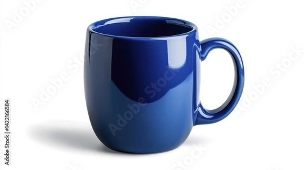 Fototapeta Sapphire blue mug mockup isolated on white background. Generative AI