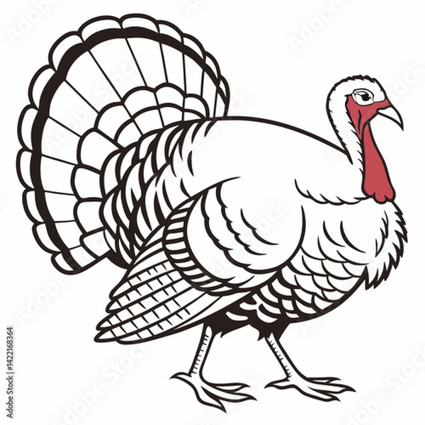 Fototapeta "Turkey AI Graphic Design File – White Background Microstock Digital Art"