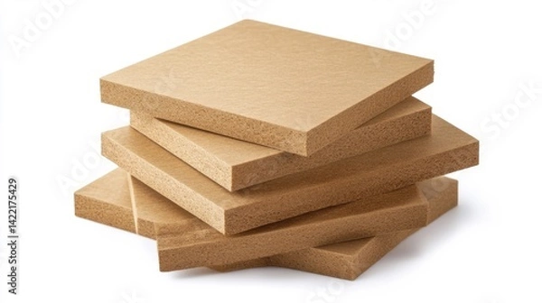 Fototapeta MDF boards isolated on white background. Generative AI