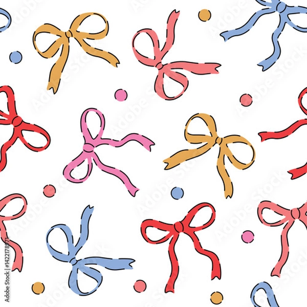 Fototapeta Hashtag CADS beautiful hand draw bow pattern and illustrations. 