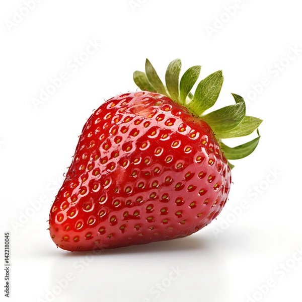 Fototapeta Fresh Ripe Strawberry Isolated on White Background