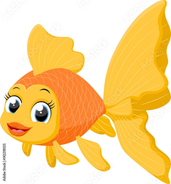 Obraz Cute goldfish cartoon 