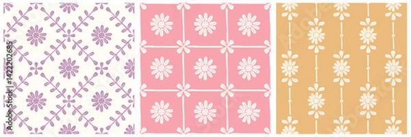 Fototapeta HASHTAG CADS floral kilim pattern, beautiful kilim pattern with floral fusions. geo floral pattern.  