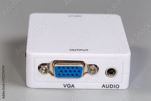 Fototapeta Device of converter composite video to VGA on gray background