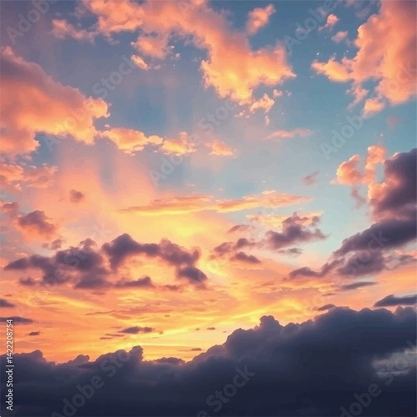 Fototapeta sunset in the clouds