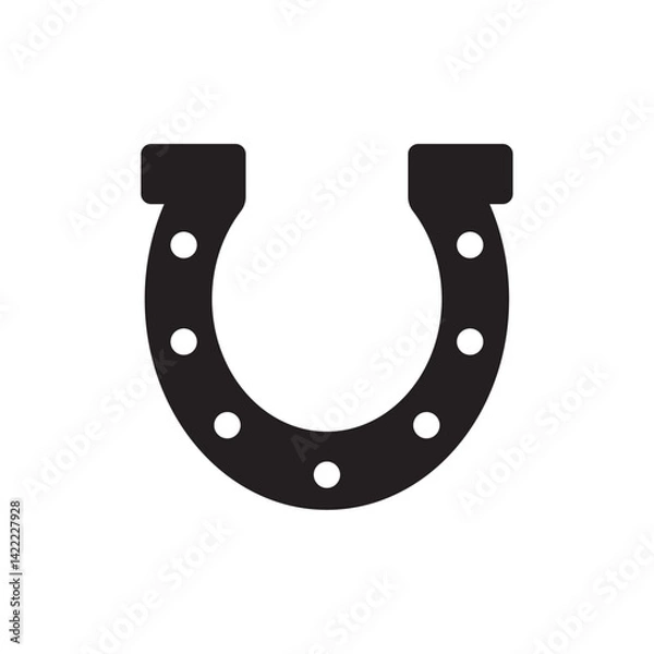 Obraz horseshoe symbol flat icon vector