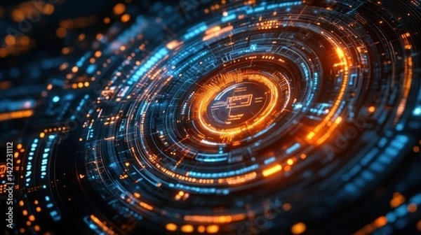 Fototapeta Abstract futuristic technology interface.