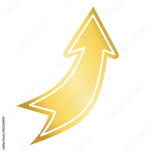 Fototapeta Gold Arrow Icon, Golden Arrow, Direction, Pointer