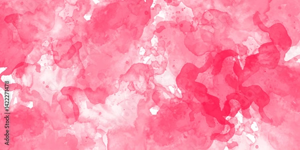 Fototapeta Abstract watercolor ink splash in shades of burgundy and rose red, soft gradient blending, cloudy texture, artistic paint wash effect, high-resolution background
