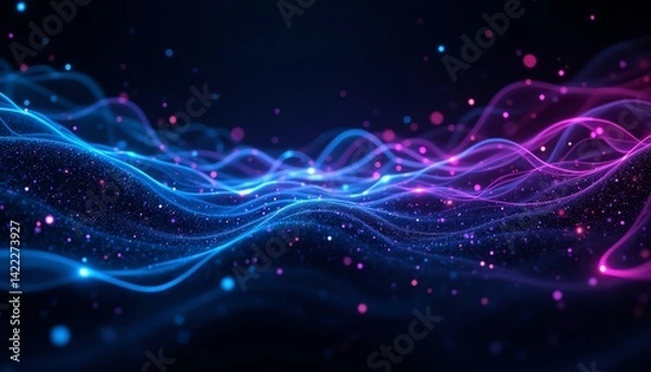Fototapeta Colorful abstract light waves creating dynamic visuals.