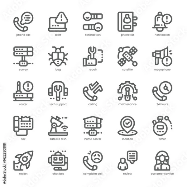 Obraz Tech Support Icon pack for your website, mobile, presentation, and logo design. Tech Support Icon outline design. Vector graphics illustration and editable stroke.