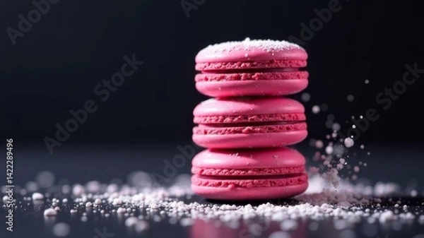 Obraz a pile of pink macaroons standing on top of each other