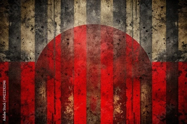 Obraz  Grunge Striped Red and Black Design-A dramatic grunge background with striking red and black stripes, perfect for impactful visuals.