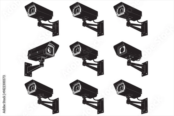 Obraz Silhouette of a security surveillance camera.