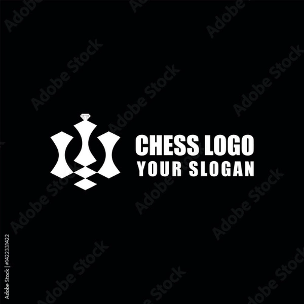 Fototapeta chess games logo design vector