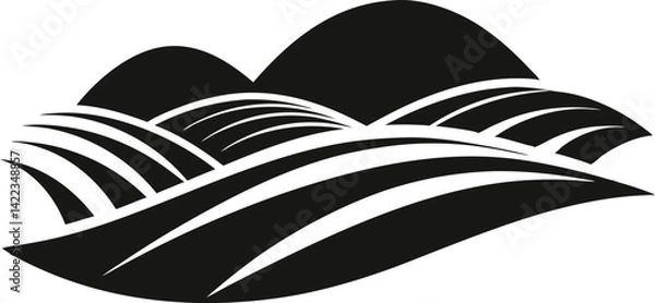 Fototapeta Negative space hills in monochrome