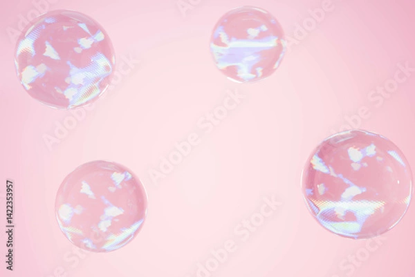 Fototapeta Crystal Clear 3D Molecular Structure Scientific Visualization  Design 3D render