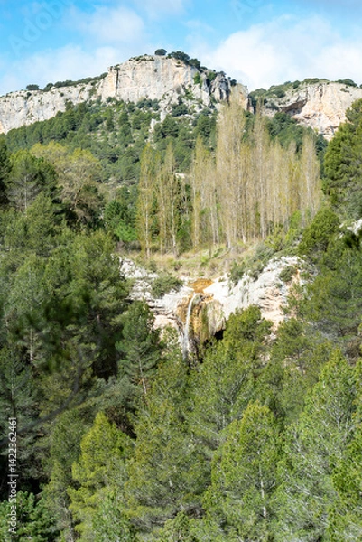 Obraz Cascading waterfalls in a mountain stream in the Hondares ravine