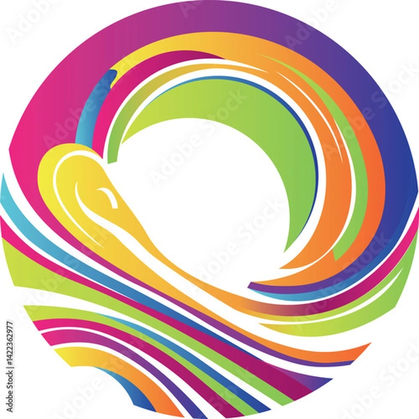 Fototapeta Abstract circle made of pieces of different colors