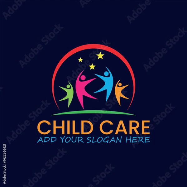 Fototapeta child daycare logo design vector