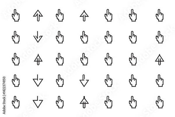 Obraz Unique Line Art Cursor Icon Design