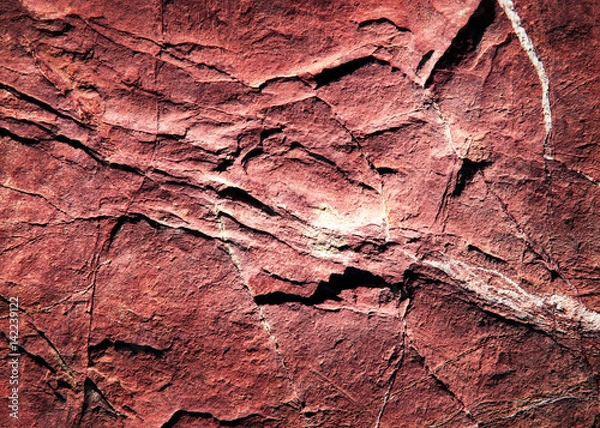 Fototapeta red colored limestone with grooves