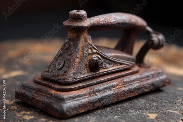 Fototapeta Rustic Antique Iron: A Weathered, Detailed Close-Up