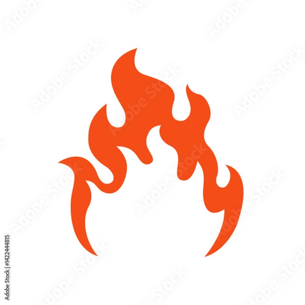 Obraz Fire flame icon isolated on white background.