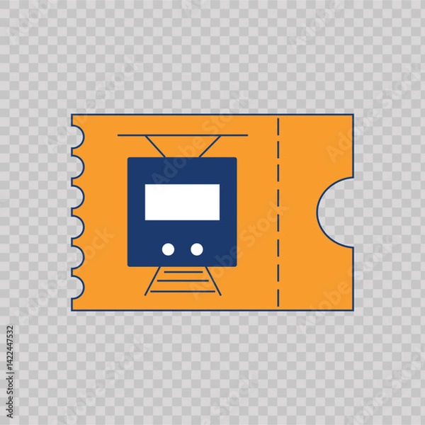 Obraz Railway ticket icon in bold line. Vector