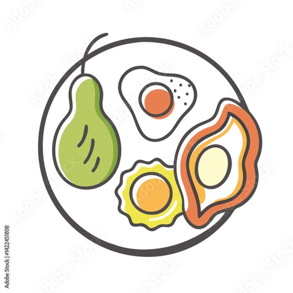 Fototapeta keto diet icon, keto diet vector illustration-simple illustration of keto diet, perfect for keto diet logos and icons