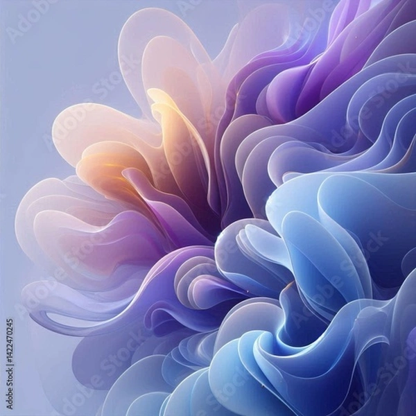 Fototapeta Soft Gradient Abstract Flowing Shapes Background