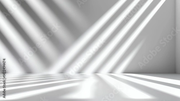Fototapeta Geometric light and shadow abstract studio