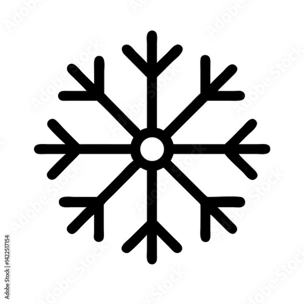 Fototapeta snowflake glyph  flat vector icon