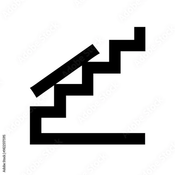 Fototapeta stairs glyph  flat vector icon
