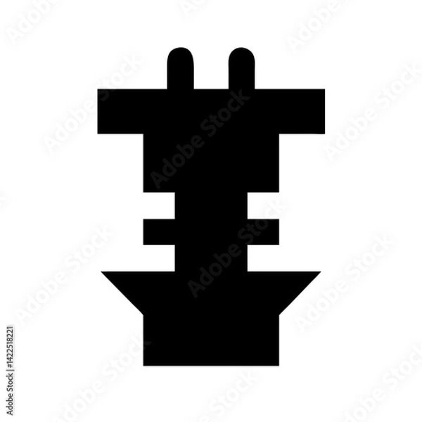 Fototapeta transformer bolt glyph flat vector icon