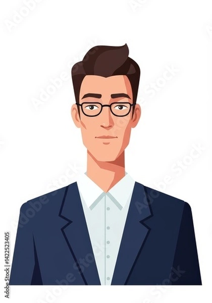 Fototapeta Stylized illustration of a Accountant posing over isolated on a white