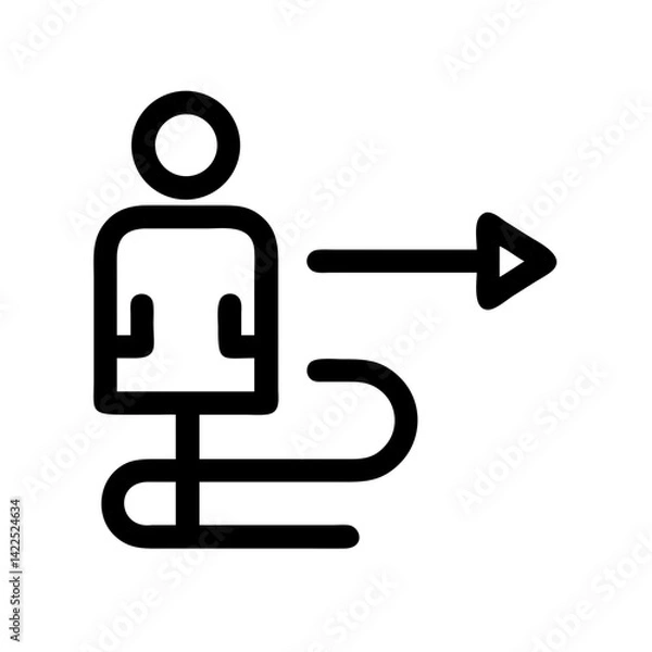 Fototapeta career path icon  flat vector icon