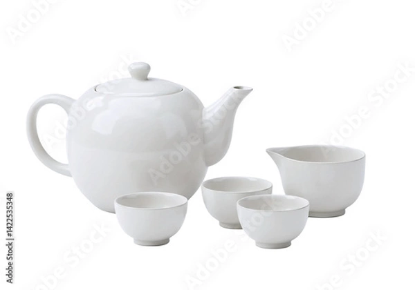Obraz 3D rendering of tea tools, isolated on white or transparents background, national day of tea