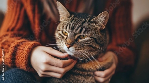 Obraz A teenager picking out a stylish collar for their cat --ar 16:9 --v 6.1 Job ID: 78a34361-aa5e-428b-96c4-cc2266546c33